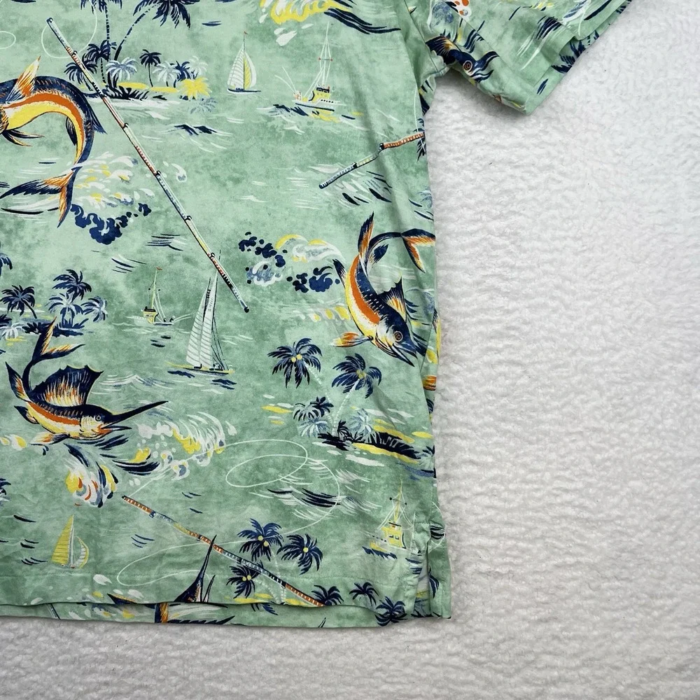 Polo Ralph Lauren Green Deep Sea Fishing Marlin Short Sleeve Polo Shirt Men's M
